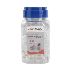 Bote con 100 Piezas de Plug Modular RJ45 / Cat 6 / Chapado en Oro a 15 Micras / Sin Blindaje / Facil Instalación / Uso Interior / Soporta Norma TIA-568B / Cumple con RoHS 2.0