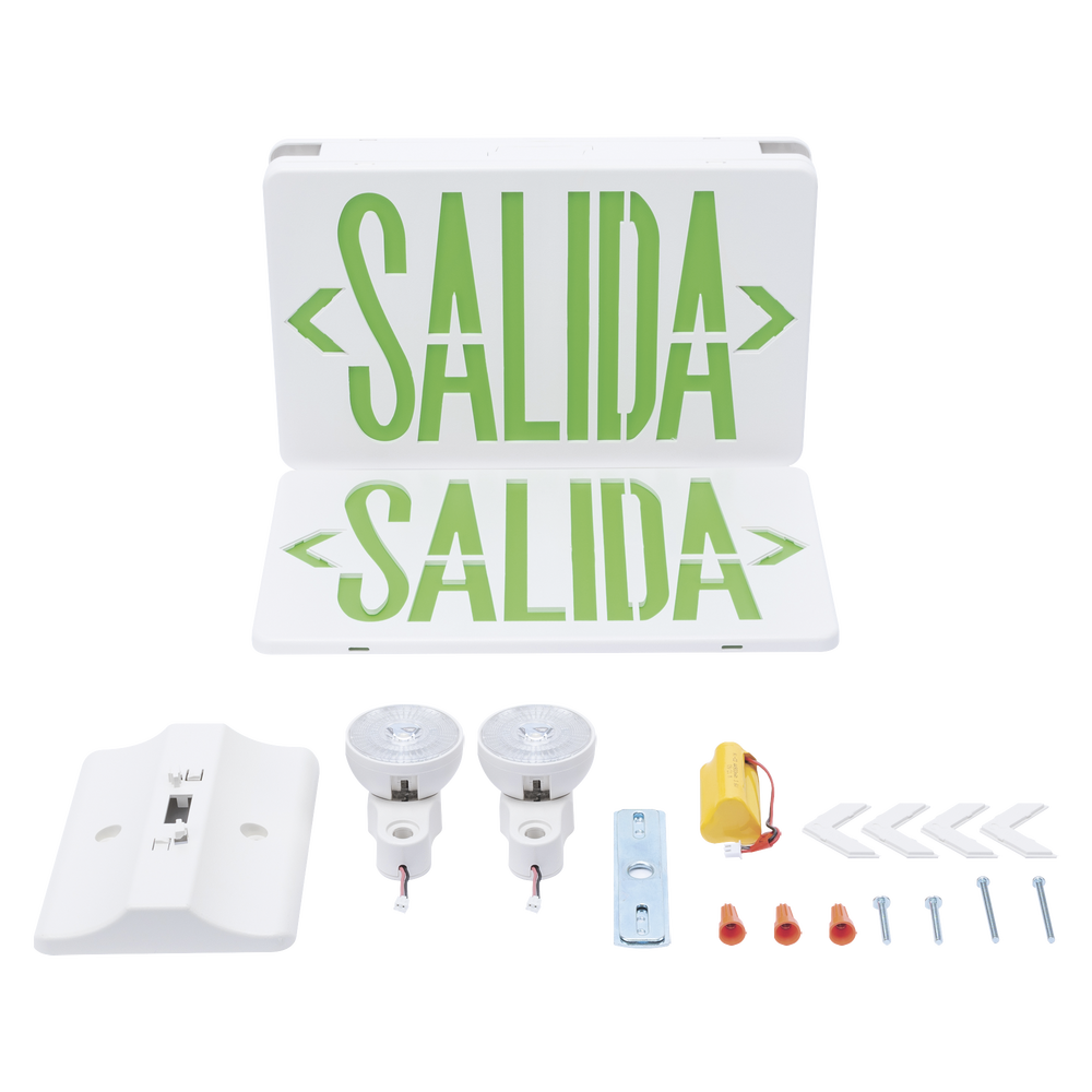 Letrero de Emergencia LED DUAL / Luz de Salida y Emergencia Integrada / Montaje Universal Pared-Lateral-Techo / Doble Voltaje 120-277 VAC / Batería 6V 4.5Ah / 3W Bajo Consumo - Imagen 5