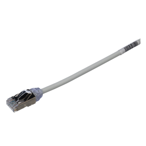 Patch Cord Cat6A, Diametro Reducido 28 AWG, Blindado S/FTP, CM/LS0H, 2 Metros (6.56 Pies), Color Gris