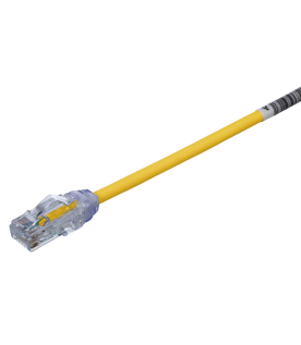 Cable de Parcheo UTP, Cat6A, Diámetro Reducido (28 AWG), CM/LSZH, Color Amarillo, 20.3 cm (8 Pulgadas)