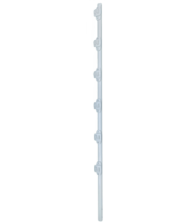 Poste de Paso / Tubo de Acero Galvanizado / Diámetro 1" / Longitud 140 cm / 6 Aisladores / Color Blanco / 1 KG