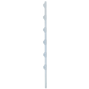 Poste de Paso / Tubo de Acero Galvanizado / Diámetro 1" / Longitud 140 cm / 6 Aisladores / Color Blanco / 1 KG