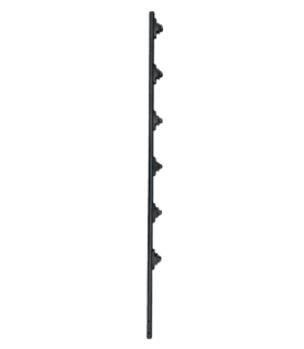 Poste de Paso / Tubo de Acero Galvanizado / Diámetro 1" / Longitud 140 cm / 6 Aisladores / Color Negro / 1 KG
