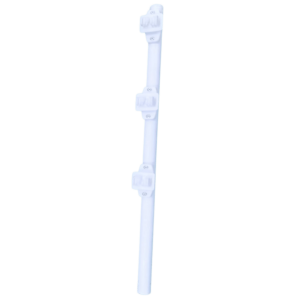 Poste de Paso / Tubo de Acero Galvanizado / Diámetro 1" / Longitud 75 cm / 3 Aisladores / Pintura Blanca / Peso 0.5 KG