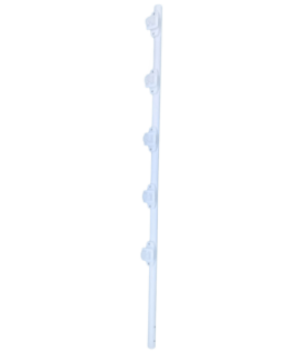 Poste de Paso / Tubo de Acero Galvanizado / Diámetro 1" / Longitud 120 cm / 5 Aisladores / Color Blanco/ Peso 0.9 KG
