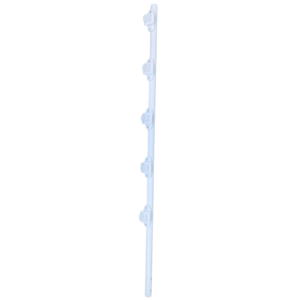 Poste de Paso / Tubo de Acero Galvanizado / Diámetro 1" / Longitud 120 cm / 5 Aisladores / Color Blanco/ Peso 0.9 KG