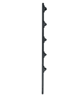 Poste de Paso / Tubo de Acero Galvanizado / Diámetro 1" / Longitud 120 cm / 5 Aisladores / Color Negro / Peso 0.9 KG
