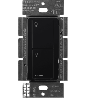 Interruptor de pared inalámbrico on/off de 2 botones, 5 A para LED/CFL, voltaje dual 120/277 V sin cable neutro, compatible con control Pico y sensores Radio Powr Savr