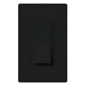 Apagador de paleta Claro unipolar de encendido y apagado, 15 A, 120/277 V, para todo tipo de cargas de iluminación y motores, color negro brillante