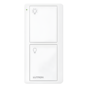Control remoto inalámbrico Pico de 2 botones para encender y apagar luces, usable como control de mano o de pared, compatible con Caseta Wireless, RadioRA 2 y HomeWorks QS