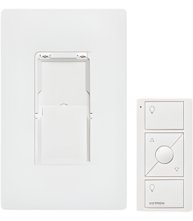 Kit de control Pico inalámbrico de 3 botones con subir/bajar para montaje en pared, incluye adaptador y placa Claro, para Caseta Wireless, RadioRA 2 y HomeWorks QS