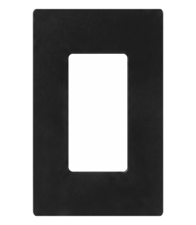 Placa de pared Claro de 1 espacio sin tornillos visibles, acabado negro brillante, para atenuadores, apagadores y controles Pico de Lutron