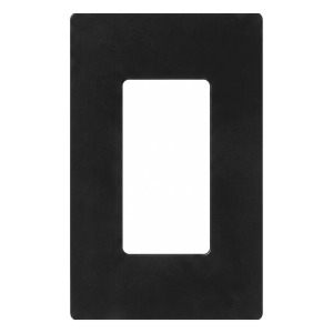 Placa de pared Claro de 1 espacio sin tornillos visibles, acabado negro brillante, para atenuadores, apagadores y controles Pico de Lutron
