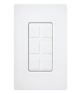 Marco de 6 puertos personalizable para conectores de red, fibra óptica, coaxial y telefonía, línea Claro, color blanco