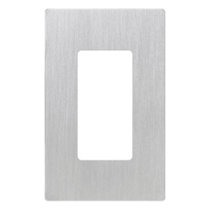 Placa de pared Claro de 1 espacio sin tornillos visibles, acabado en acero inoxidable, para atenuadores y controles Lutron Maestro, Diva, Skylark y control Pico