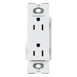 Tomacorriente dúplex Claro de 15 A, 125 V, estilo decorador de perfil delgado, color blanco