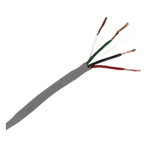 Bobina de 305 Metros (1000 Pies) / Cable de Cobre / 4 X 18 AWG / Tipo Alarmas UL / Para Interior / Color Gris / Para Aplicaciones de Alarmas de Intrusión / Interfonos / TV Porteros / y Multi-Propósito / Hecho en México