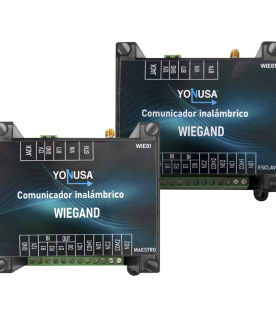 Convertidor de lectora para control de acceso (cableado a inalámbrico) / 1 Wiegand / 2 Relevadores / 2 Entradas / Hasta 1.6 KM de distancia