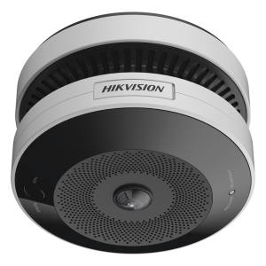 (HikFire) Mini Fisheye IP 4 Megapixel con Detector de Humo Puntual  / Autónomo / Entrada y Salida de Alarma / 15 mts IR / PoE / WDR 120 dB / Alarma de 85 dB / MicroSD 128GB / Compatible con Hik-Connect