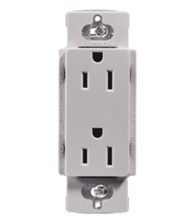 Contacto dúplex de pared 15 A / 125 V, línea Claro, para instalaciones residenciales y comerciales