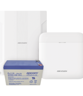 (AXPRO) KIT  de alarma AX PRO conversión de zonas cableadas a inalámbricas / Incluye: 1 Hub con Batería de respaldo/ 1 Expansor de 16 zonas cableadas / 1 Batería de respaldo 12Vcc a 7 Amp/ Compatible con Hik-Connect P2P