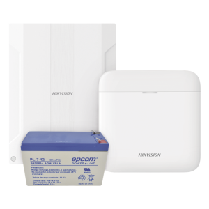 (AXPRO) KIT  de alarma AX PRO conversión de zonas cableadas a inalámbricas / Incluye: 1 Hub con Batería de respaldo/ 1 Expansor de 16 zonas cableadas / 1 Batería de respaldo 12Vcc a 7 Amp/ Compatible con Hik-Connect P2P