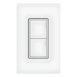Teclado de pared Sunnata de 2 botones para escenas de luces, persianas y ventiladores, con barra luminosa ajustable, color blanco, para el sistema RadioRA 3