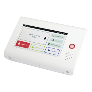 Terminal Inteligente para Habitación Hospitalaria / Pantalla Táctil 7" / RFID 125 kHz / VoIP SIP / PoE IEEE 802.3af / Bus RS485 / Carcasa Antibacteriana