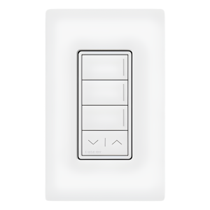 Teclado de escenas Sunnata de 3 botones con funciones de subir y bajar, comunicación inalámbrica Clear Connect, 120-277 V, blanco brillante, para sistema RadioRA 3