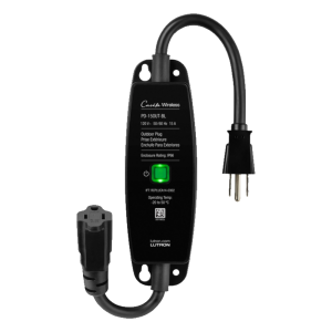 Enchufe inteligente para exteriores de 120 V y 15 A para iluminación y motores de 1/2 HP, con control Pico directo o app y geovallado mediante Smart Bridge, Caseta Wireless