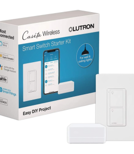 Kit de inicio Caseta Wireless con hub Smart Bridge, interruptor on/off inteligente de 5 A con neutro y placa Claro, control por app y asistentes de voz