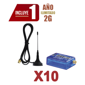 KIt de 10 Comunicadores de Alarma MINI012G con Antena 2G / Incluyen 1 Año de Cobertura / Aplicación Gratuita / Cero Configuración / Compatible Honeywell/DSC/CROW/PIMA