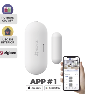 Contacto Magnético Inalambrico / Para Hub CS-A3 / Compatible con Kit de Alarmas EZVIZ CS-B1 / Uso en Interior / Protocolo Zigbee /