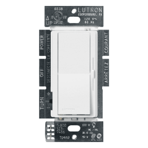 Atenuador de pared Diva C·L, un polo o 3 vías, para LED/CFL (150 W) o incandescente/halógena (600 W), color blanco nieve