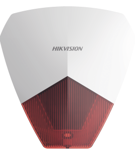 Sirena Estrobo Cableada Hikvision DS-PS1-R / 105 dB / LED Rojo / IP54 / 12V CC / Compatible con Paneles de Alarma