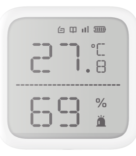 (AX PRO) Detector de Temperatura y Detector de Humedad Inalámbrico / 2.7" de Tamaño / Uso en Interior / Rango de Detección desde  -35°C hasta 99°C
