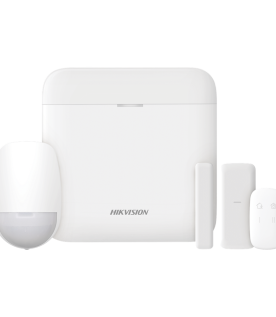(AX PRO) KIT de Alarma AX PRO con GSM (3G/4G) / Incluye: 1 Hub con bateria de respaldo / 1 Sensor PIR / 1 Contacto Magnético Slim / 1 Control Remoto / Wi-Fi / Compatible con Hik-Connect P2P