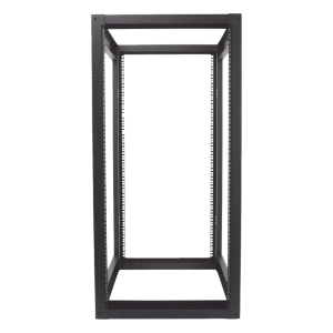 Rack Estándar 19" de 4 Postes, Acero, 24 Unidades, Profundidad Ajustable.
