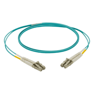 Jumper de Fibra Optica Multimodo 50/125 OM3, LC-LC Duplex, LSZH, Color Aqua, 3 Metros (9.84 Pies)