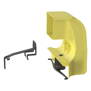 Bajada Para Canaleta FiberRunner™, Uso con Medidas 4x4, 6X4, 12X4, o 24X12, Con Reducción a 4X4, Color Amarillo