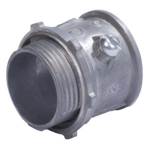 Conector 1/2" ( 13mm) pared delgada con tornillo tipo americano galvanizado etiqueta verde galvanizado