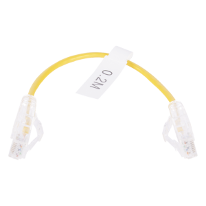 Cable de Parcheo Slim UTP Cat6 - 20 cm (7.87 Pulgadas) Amarillo Diámetro Reducido (28 AWG)