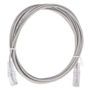 Cable de Parcheo Slim UTP Cat6 - 2 Metros (6.56 Pies) Gris Diámetro Reducido (28 AWG)