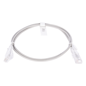 Cable de Parcheo Slim UTP Cat6 - 1 Metro (3.28 Pies), Gris, Diámetro Reducido (28 AWG)