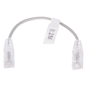 Cable de Parcheo Slim UTP Cat6 - 20 cm (7.87 Pulgadas) Gris Diámetro Reducido (28 AWG)