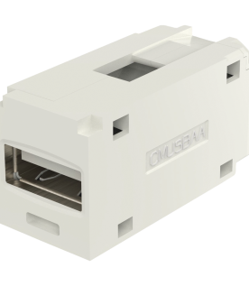 Módulo Acoplador USB 2.0, Hembra a Hembra, Tipo Mini-Com, Color Blanco Mate