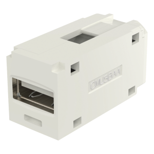 Módulo Acoplador USB 2.0, Hembra a Hembra, Tipo Mini-Com, Color Blanco Mate