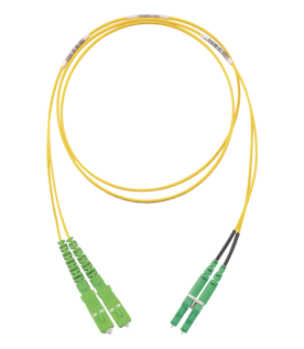 Jumper de Fibra Optica Monomodo 9/125 OS2, SC/APC-LC/APC Duplex, OFNR (Riser), Color Amarillo, 2 Metros (6.56 Pies)