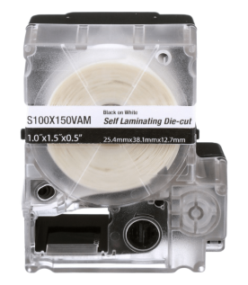 Casete de 175 Etiquetas Autolaminadas de 25.4 x 38.1 mm (1 x 1.5 pulgadas), para Cables de 4 a 8.1 mm (0.16 a 0.32 pulgadas) de Diámetro, Área de Impresión Color Blanco