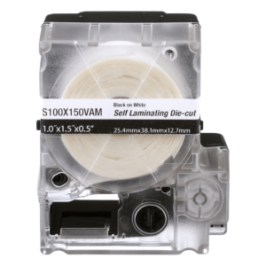 Casete de 175 Etiquetas Autolaminadas de 25.4 x 38.1 mm (1 x 1.5 pulgadas), para Cables de 4 a 8.1 mm (0.16 a 0.32 pulgadas) de Diámetro, Área de Impresión Color Blanco